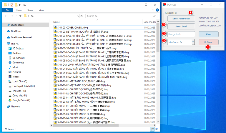 Dlhouse App Rename sửa đổi tên file.
