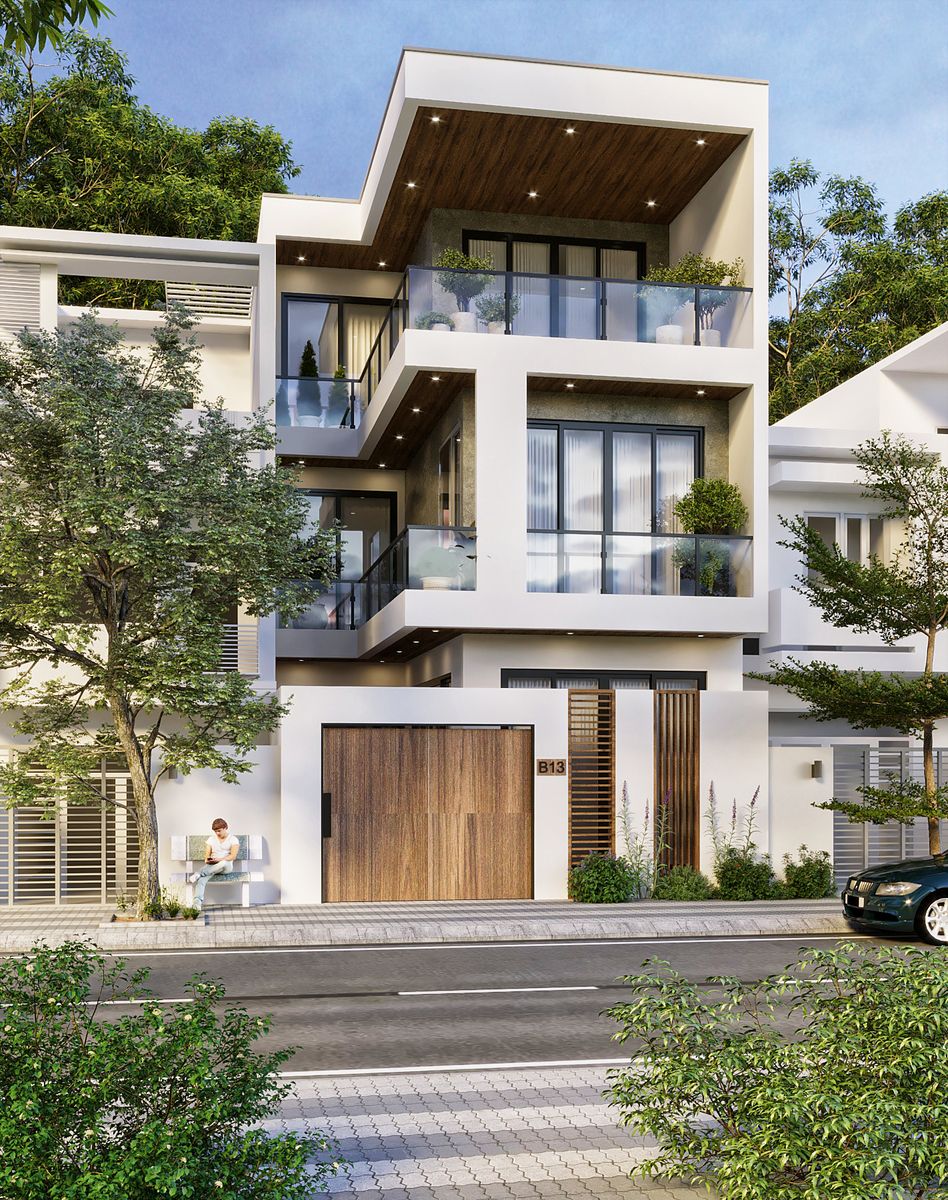 Góc nhìn ngoại thất nhà ở gia đình Anh Minh tại Thanh Hóa